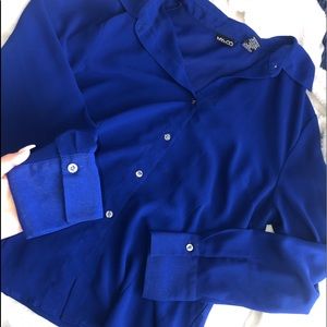 Royal blue button down